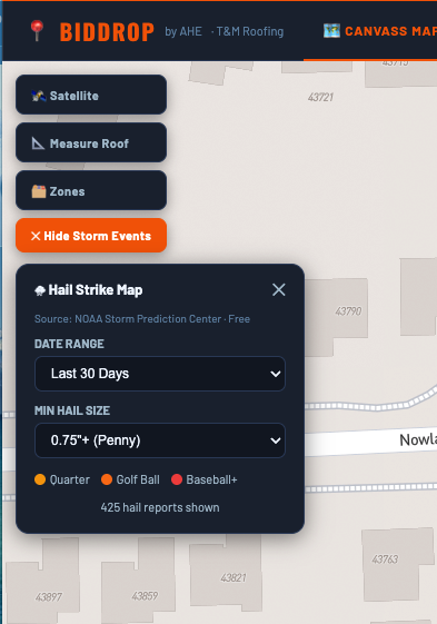 Hail Strike Map